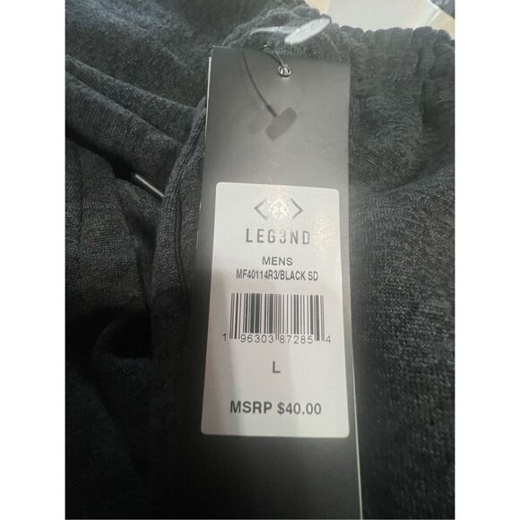 Leg3nd Men’s Tapered Leg fleece Sweatpants Black Sz L NWT - Picture 5 of 8